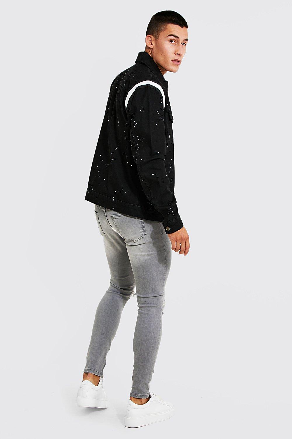 Regular Fit Side Stripe Denim Jacket